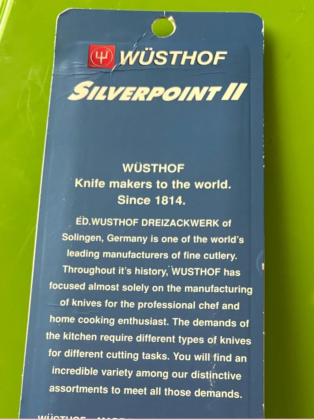 Wusthof Kitchen Knife Set with Black and Green Handles